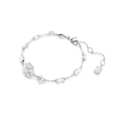 Idyllia bracelet, Mixed cuts, Snowflake, White, Rhodium plated